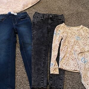 Old Navy Kids Jeans - Dark Blue and Black and soft pj set